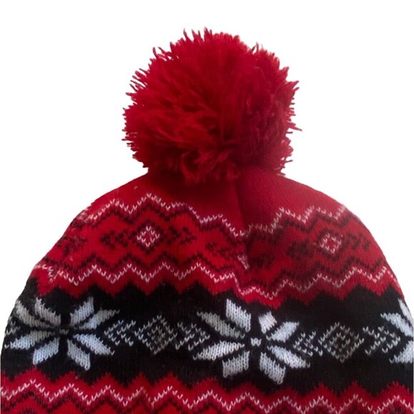Disney Minnie Mouse Fair Isle Youth Winter Hat -Stocking Cap-Red-OS0GUC - Picture 3 of 6